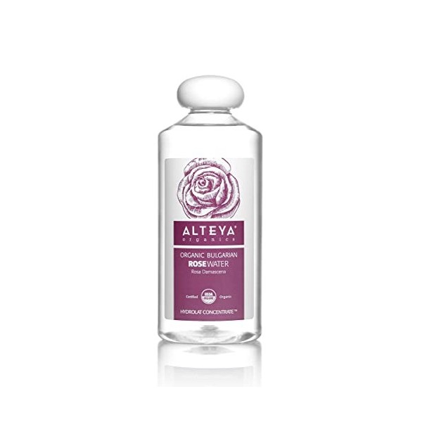 Alteya Organic Eau de rose bulgare 500ml - Certifiée 100% organique USDA, GRANDE BOUTEILLE Pure, naturelle, bio et authentiqu