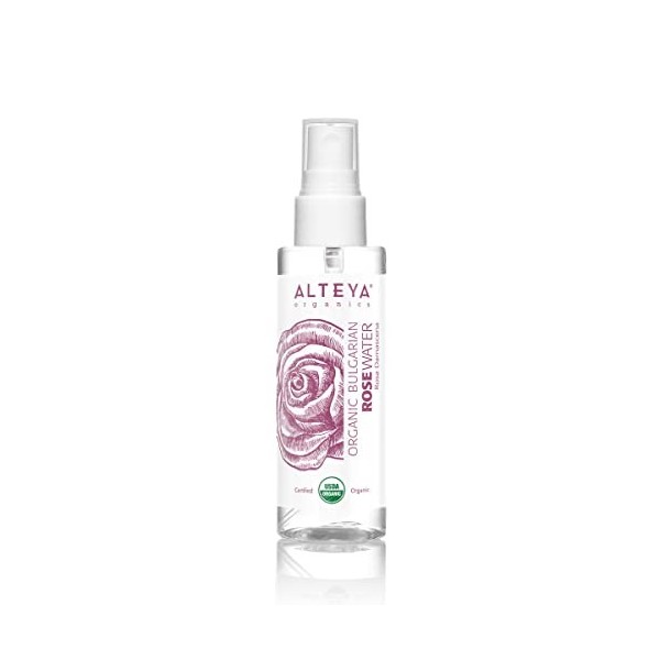 Alteya Organic Eau de rose bulgare 500ml - Certifiée 100% organique USDA, GRANDE BOUTEILLE Pure, naturelle, bio et authentiqu...