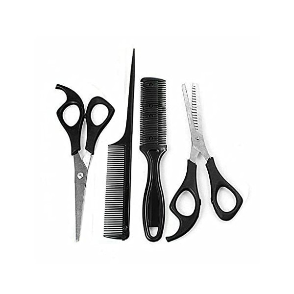 SDFGH 4pcs salon professionnel coiffeur coiffeur ensemble coiffure coupe casse de coupe peigne les cisaillements de cisaillem