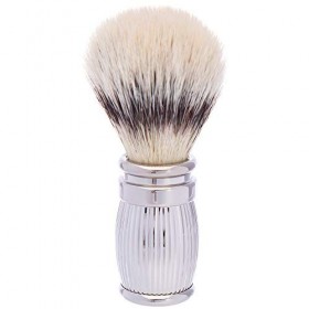 PLISSON - Blaireau en Palladium - Motifs en Godrons - Fibre Blanche - Made In France