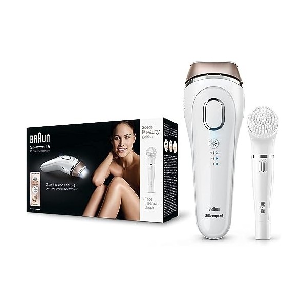 BRAUN Silk-Expert 5 Lumière Pulsée Intense BD 5008 Épilateur + Brosse Nettoyante pour Visage