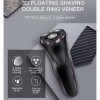 Rasoir électrique pour hommes, rasoir électrique rechargeable par USB IPX7 étanche 3D flottant rasage portable tondeuse à bar