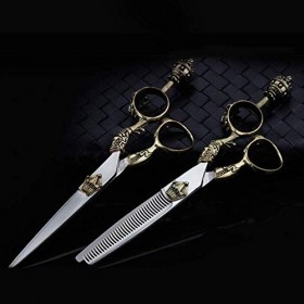 Ciseaux de Coiffure Professionnels rétro Ciseaux de Salon de Coiffure Ciseaux de Coiffeur Ensemble de Ciseaux de Cheveux Cise