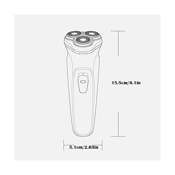 GATASE Rongistes électriques for Hommes, Rasoir Rotatif de lhomme étanché USB Rechargeable avec laffichage LED, tête de Cou