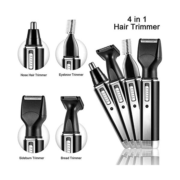 CAFFIA Trimmer les cheveux de loreille et du nez,USB Trim de poils de nez rechargeable, tondeuse de poils de nez professionn