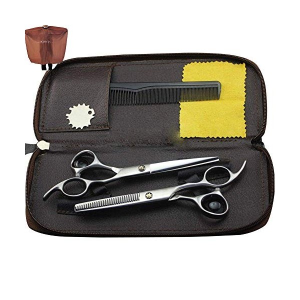 Ciseaux de coupe de cheveux professionnels pour gauchers Ciseaux de coiffure Kit de ciseaux de coiffure Ciseaux amincissants 