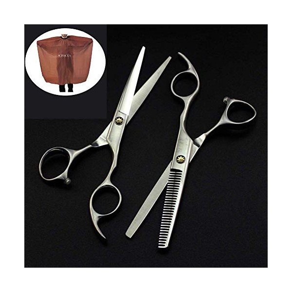 Ciseaux de coupe de cheveux professionnels pour gauchers Ciseaux de coiffure Kit de ciseaux de coiffure Ciseaux amincissants 