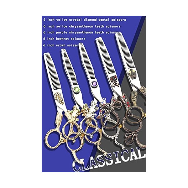 Ciseaux pour Animaux de Compagnie 6"Professional Vintage Hair Ciseaux Set, Personalized Hair Designer Special Ciseaux Set, St