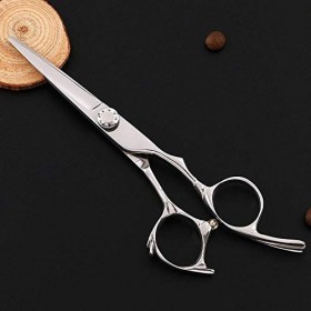 Ciseaux de Coiffure Salon de Coiffure Ciseaux de Coiffeur en Argent Tondeuse à Cheveux Professionnelle Ciseaux à Dents à Coup...