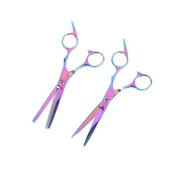 BHVXW Lot de 2 ciseaux à cheveux de 15,2 cm arc-en-ciel