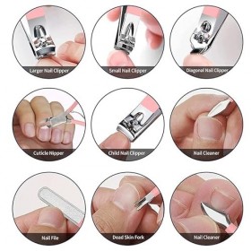Ensemble de pédicure 20pcs Outil Professionnel de Soins de pédicure en Acier Inoxydable Ciseaux Pinces à épiler Coupe - Ongle...