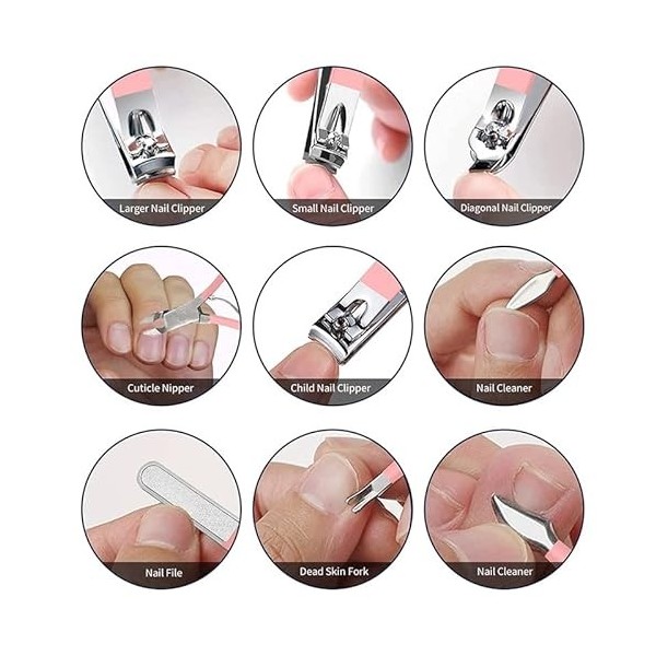 Ensemble de pédicure 20pcs Outil Professionnel de Soins de pédicure en Acier Inoxydable Ciseaux Pinces à épiler Coupe - Ongle