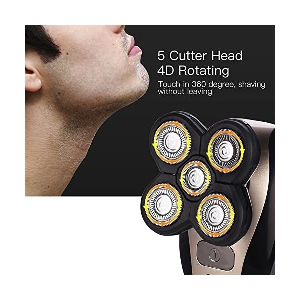 Rasoir électrique pour hommes, tondeuse électrique multifonction 5 en 1 pour le nez, tondeuse à cheveux, machine à raser rech