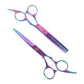 EYHLKM 2STYLES 6 pouces -en-ciel coupées ciseaux de cheveux éclaircissant des ciseaux de coiffure de coiffure coiffure for l