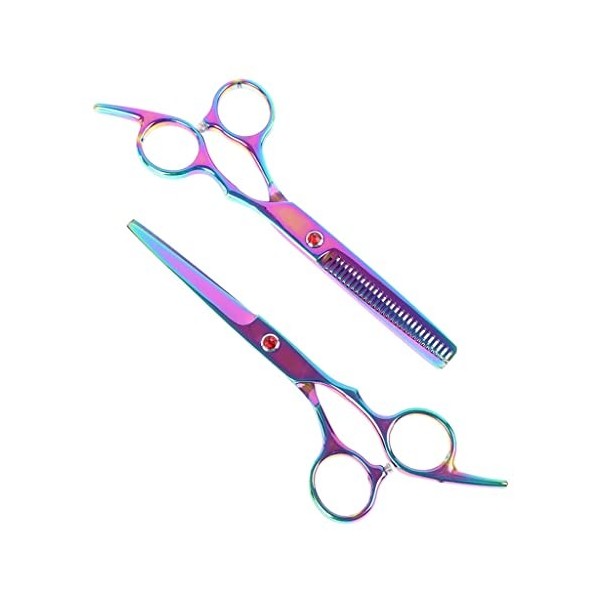 EYHLKM 2STYLES 6 pouces -en-ciel coupées ciseaux de cheveux éclaircissant des ciseaux de coiffure de coiffure coiffure for l