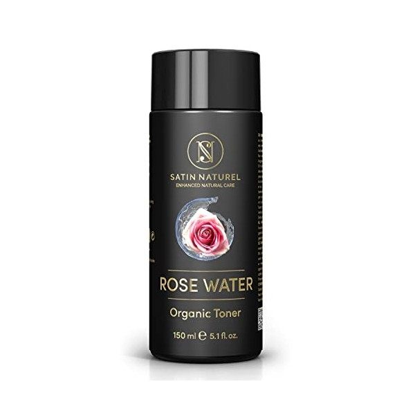 Lotion Tonique Bio à l´Eau de Rose et à l’Acide Hyaluronique 150ml - Nettoyant et soin pour le visage à l’aloe vera - Toner a