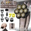 Rasoir électrique pour homme, rasoir électrique 7D avec 7 têtes flottantes, affichage de la puissance, IPX, étanche, 6 en 1, 