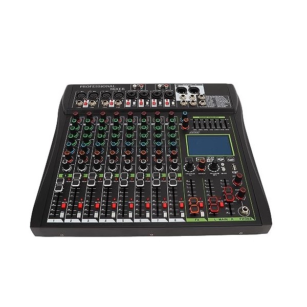 Console de Mixage de Carte Son, Console de Mixage Sonore, Réglage Précis pour les Spectacles Prise UE 220V 