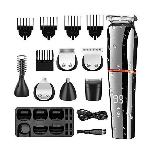 Tondeuse à cheveux professionnelle 6 en 1 pour homme, tondeuse à barbe, rasoir, rasoir, tondeuse à nez, kit de toilettage lav