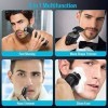 LIIAV Rasoir électrique pour hommes Rechargeable 4 en 1 Rasoirs rotatifs Rotary Beard Face Shavers Shavers imperméable humide