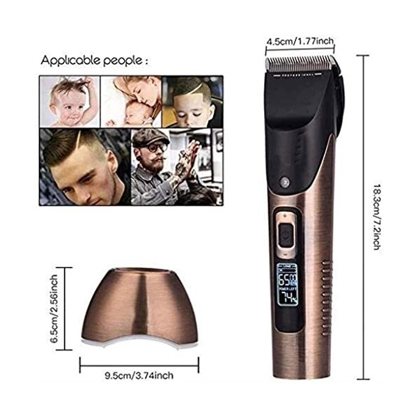 WYKDL Tongeurs de Coupe de Cheveux Professionnels for Hommes, kit de Coiffure de Coupe de Cheveux électrique, Rechargeable av