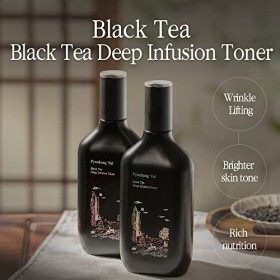 Pyunkang Yul Toner Infusion profonde au thé noir, kit facial anti-âge coréen 130 ml, toner de beauté pour femme avec acide hy