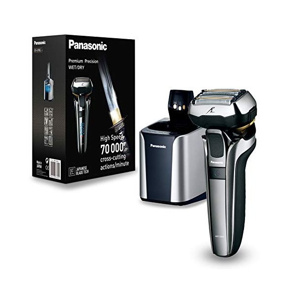 Panasonic - Personalcare ES-LV9Q-S803 | Rasoir 5 Lames dont 2 de finition externes Wet & Dry 5 accessoires 50 min dautonomie