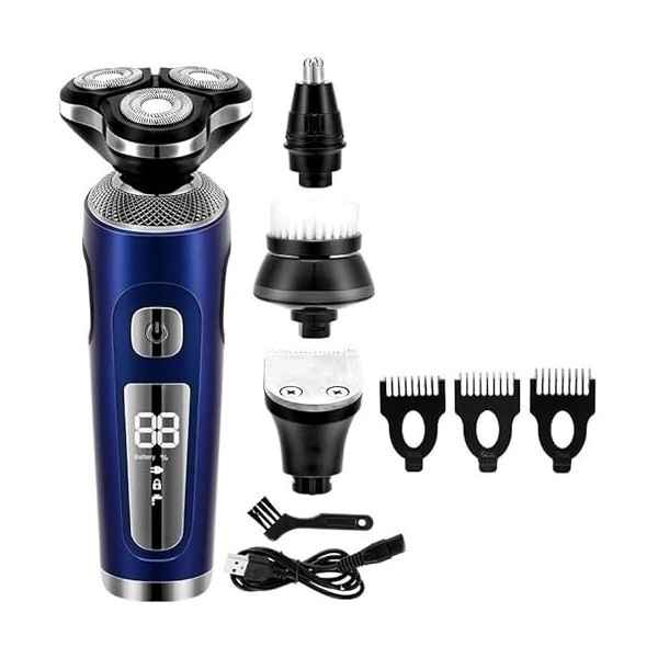 LEONYS Rasoirs de tête for Hommes Chauves, Rasoir électrique 4 en 1, Coupe flottantes 3D USB, Charge Rapide, Machine de Rasag