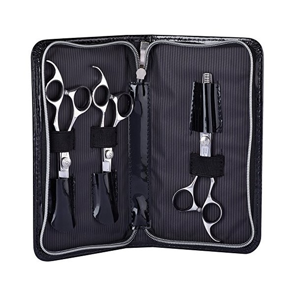 Olivia Garden Ciseaux Silkcut - Set de 3: Ciseaux 5,00" + Ciseaux 5,75" + Ciseaux à Effiler 6,00" Gaucher