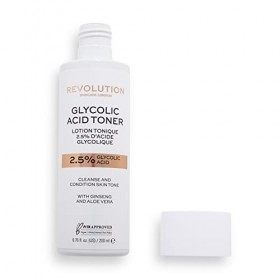 Revolution Skincare London, Lotion tonique à lacide glycolique 2.5%, 200ml
