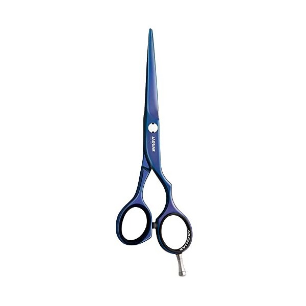 JAGUAR Ciseaux de coiffure DIAMOND E TB 5.5" | Ciseaux de coiffure en design offset | Revêtement anti-allergène bleu titane b