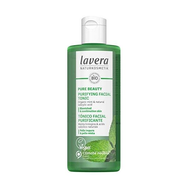 lavera Pure Beauty Tonique purifiante pour le visage à la menthe bio et à lacide salicylique naturel végétalien Cosmétique n