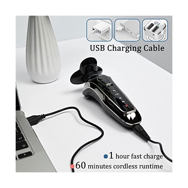 BREWIX Rasoir électrique rasoir électrique étanche charge rapide rasoir for hommes Rechargeable rasoir électrique tondeuse à 