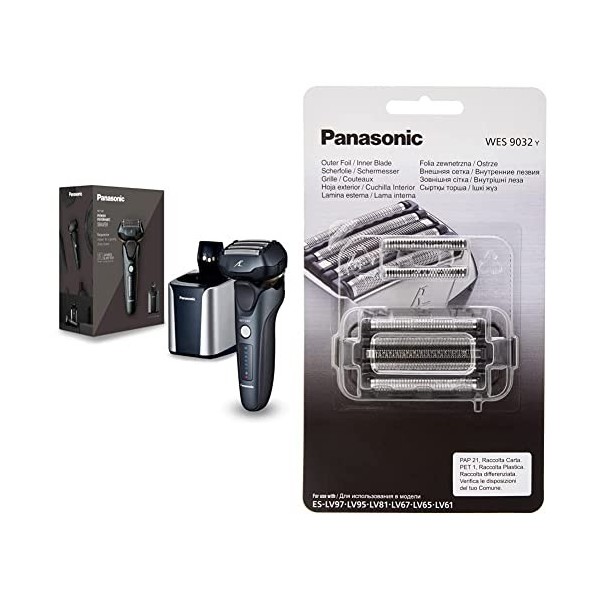 Panasonic - Personalcare ES-LV97-K803 | Rasoir 5 Lames dont 2 de finition externes Wet & Dry 5 accessoires 50 min dautonomie