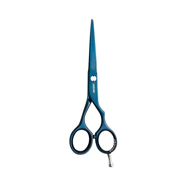 JAGUAR Ciseaux de coiffure DIAMOND TB 5.5" | Ciseaux de coiffure en design classique | Revêtement anti-allergène bleu titane 