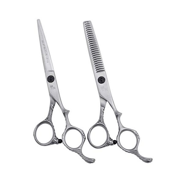 6,0 Pouces Professionnel Coiffure Barber Scissor Set Dents Plates en Acier Au Japon Ciseaux Amincissants Ciseaux Combinaison 