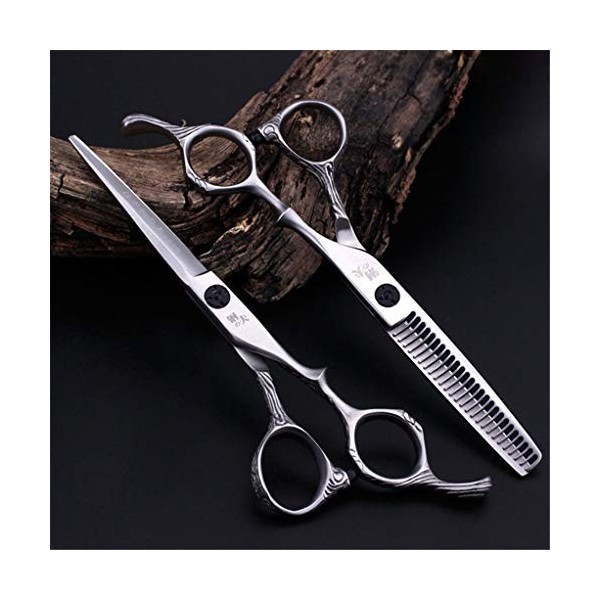 6,0 Pouces Professionnel Coiffure Barber Scissor Set Dents Plates en Acier Au Japon Ciseaux Amincissants Ciseaux Combinaison 