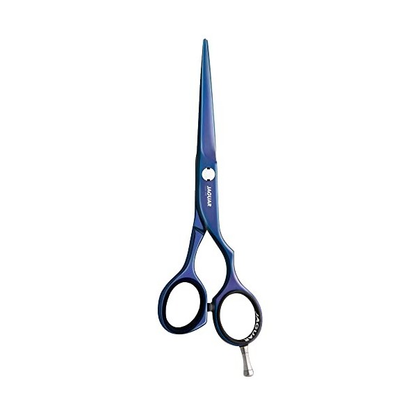 JAGUAR Ciseaux de coiffure DIAMOND E TB 6.0" | Ciseaux de coiffure en design offset | Revêtement anti-allergène bleu titane b