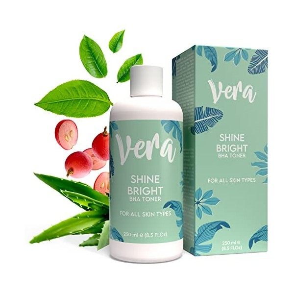 VERA Toner BHA à lAcide Salicylique & Aloe Vera - 250ml - Serum Visage contre lAcné et Peau Grasse - Skincare Routine: Loti