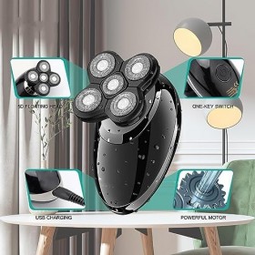 LEONYS Rasoirs électriques for Hommes Chauves, 4 en 1 Rasoir électrique Tondeuse à Barbe Rasoir Nez Tondeuse kit de toilettag