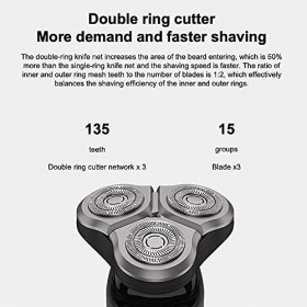 LIIAV Rasoir à tête électrique, rasoir rasoir des hommes, imperméable humide/sec, sans fil rechargeable USB, LED Affichage, n