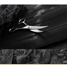 Ciseaux/ciseaux de barbier courbés 6,5 pouces - Ciseaux à cheveux en acier japonais 440C - Outil de coupe de cheveux à bord d