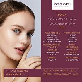 Atashi Antioxydant | Tonique Régénérant Purifiant | Revitalise, Rééquilibre, Énergise, Tonifie et Affine la peau| Avec Acide 