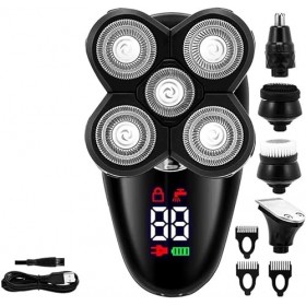 ARTSZY Rasoir Multifonction, Rasoir électrique généré for Les Hommes Chauve Rasoir LED Afficher Le Nettoyage du Visage de la 