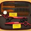 Fournitures Professionnelles Haut de Gamme gauchère 5.5/6.0 Pouces Noir Rouge Set Salon de Coiffure Ciseaux de Coiffure Salon