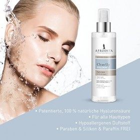 Afrodita Professional CLEAN UP Hyaluron Tonic | 190 ml | À base d’acide hyaluronique 100% naturel 20-50 kDa | Restaure l’éq
