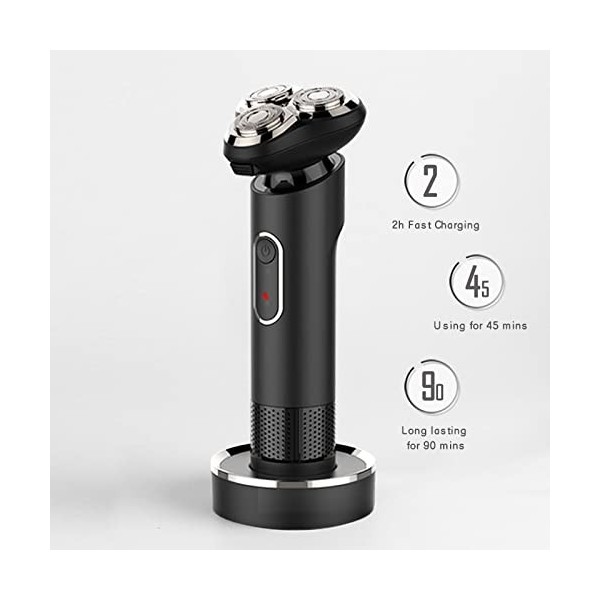 Rasoir électrique pour homme, rasoir électrique pour homme, lavable, tondeuse à barbe, coupe 3 lames rechargeable, puissante,