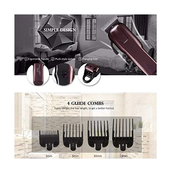 LIRUXUN Tête en acier au carbone rasoir électrique professionnel tondeuse à cheveux tondeuse puissante machine à raser les ch