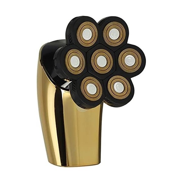 GOOFFY Rasoir électrique 7 en 1 7D for homme Tête chauve rechargeable Rasoir électrique 7 têtes flottantes Barbe Nez Oreille 