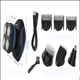 XIXIDIAN Rasoir électrique pour Hommes 4 en 1 Tête Chauve Tête de Rasoir Chappeuses à Cheveux Séjour Humide et Sec Rasoir éle